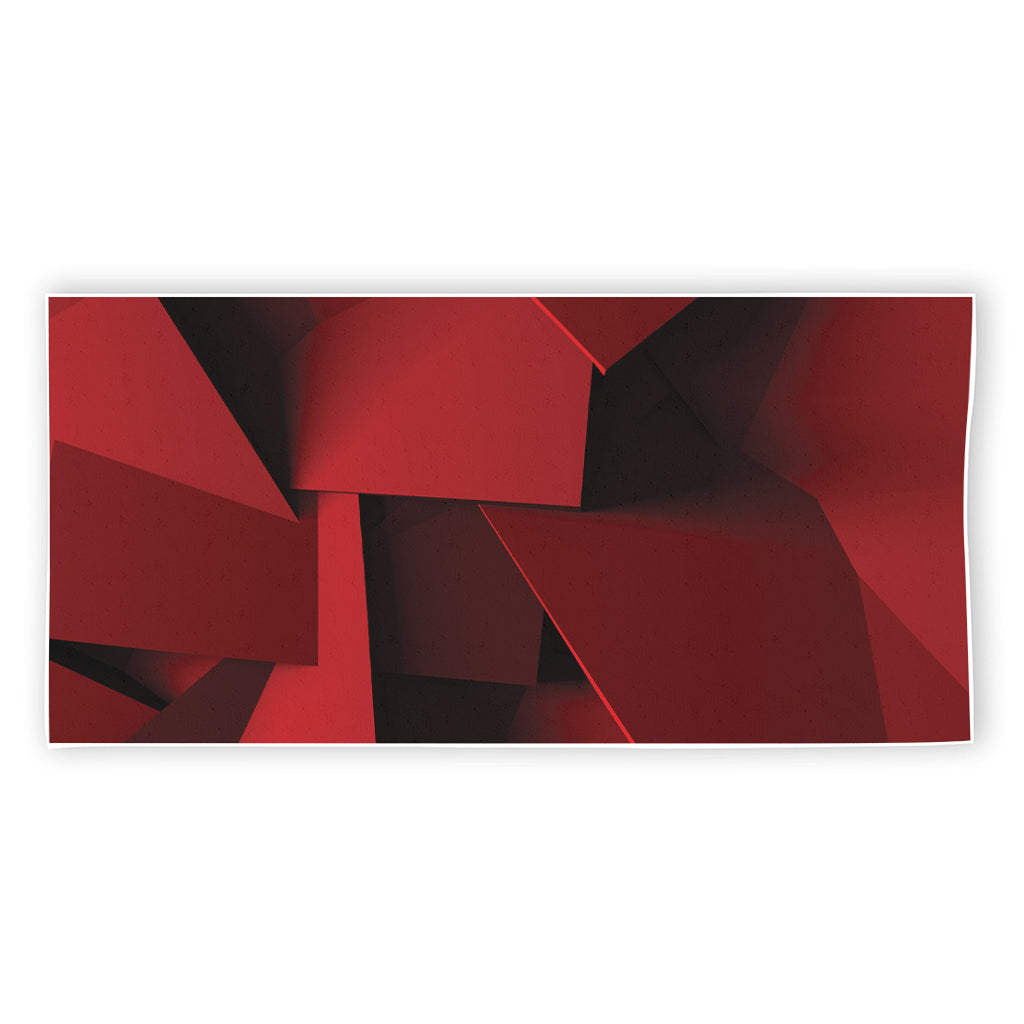 Red Geometric Print Beach Towel
