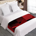 Red Geometric Print Bed Runner