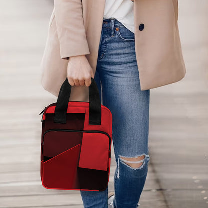 Red Geometric Print Bible Tote Bag