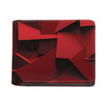 Red Geometric Print Bifold Wallet