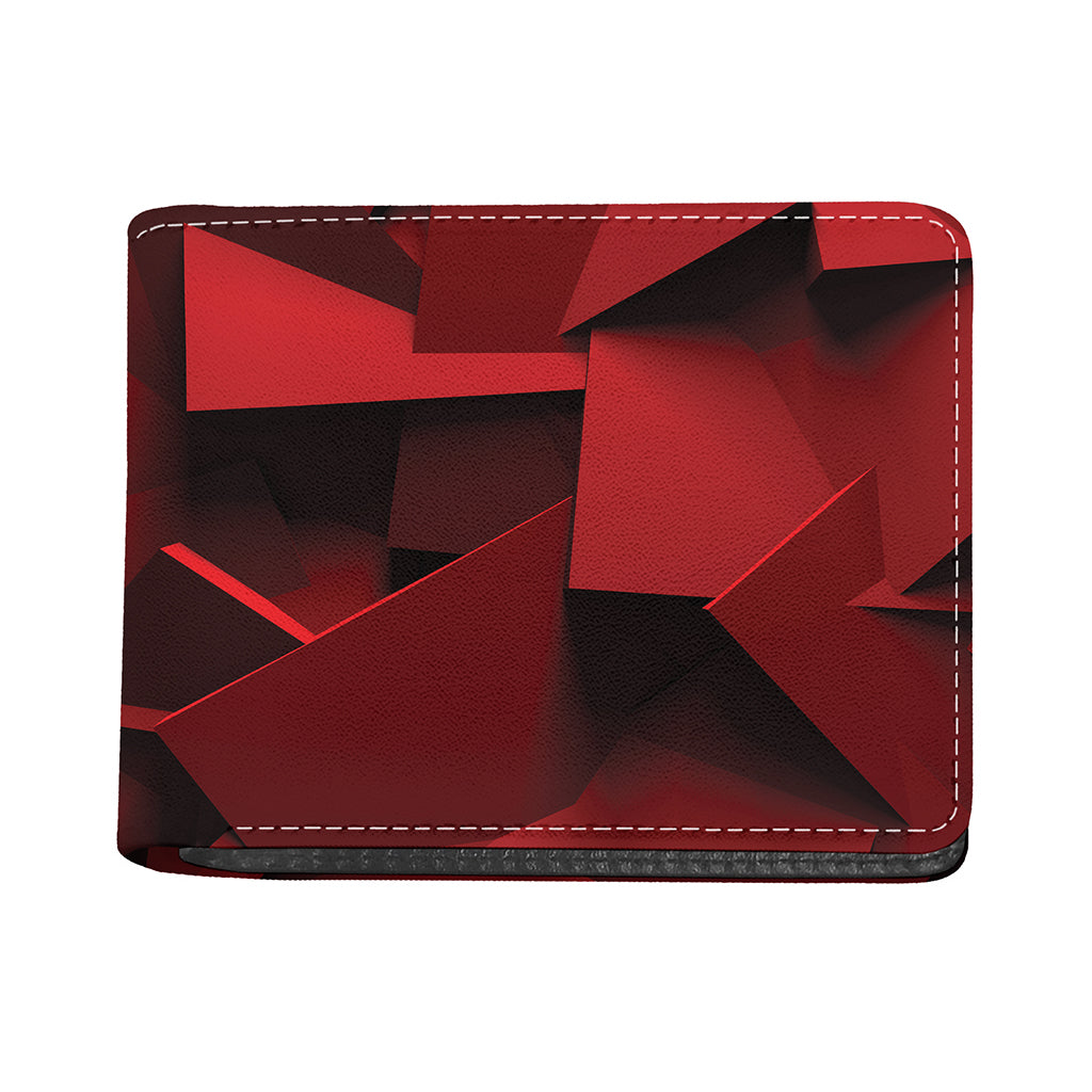 Red Geometric Print Bifold Wallet