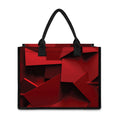 Red Geometric Print Canvas Tote Bag