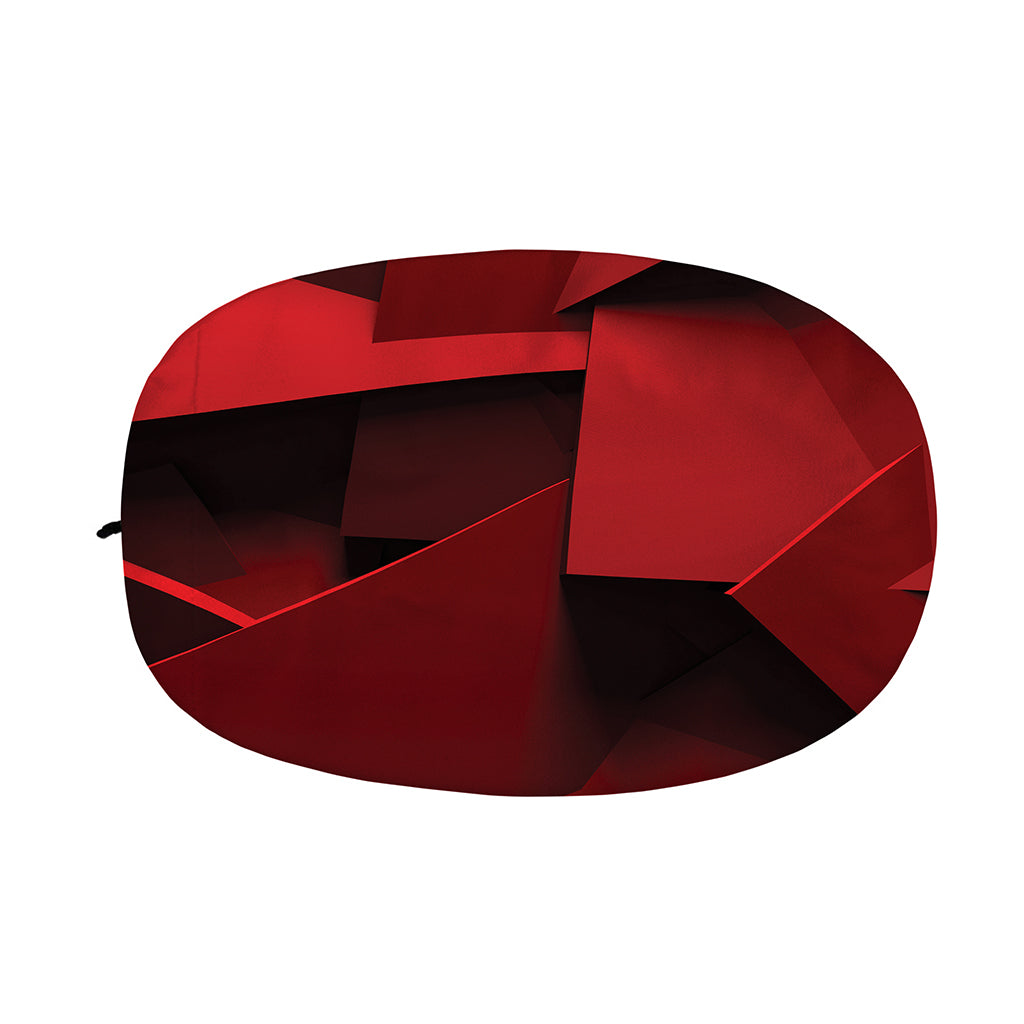 Red Geometric Print Car Side Mirror Covers