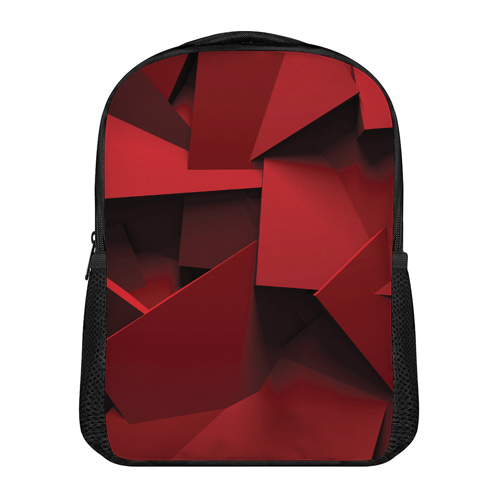 Red Geometric Print Casual Backpack
