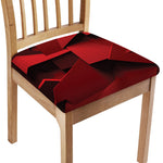 Red Geometric Print Chair Cushion Cover