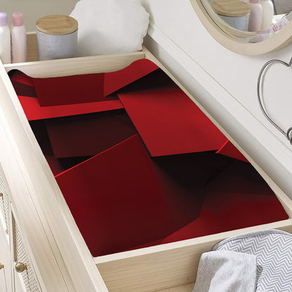 Red Geometric Print Changing Pad Cover