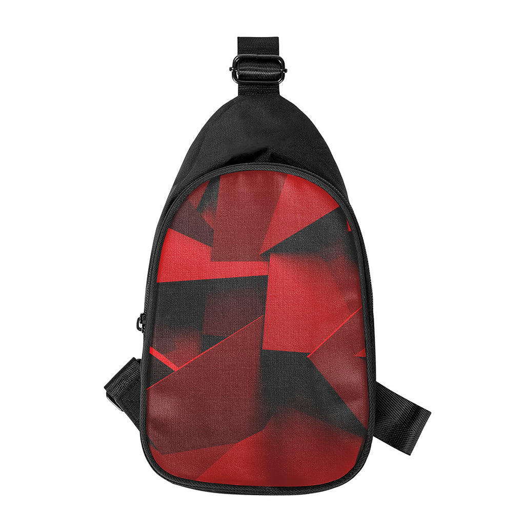 Red Geometric Print Chest Bag