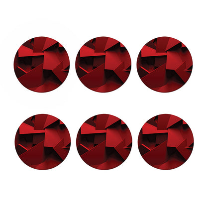 Red Geometric Print Coaster Set