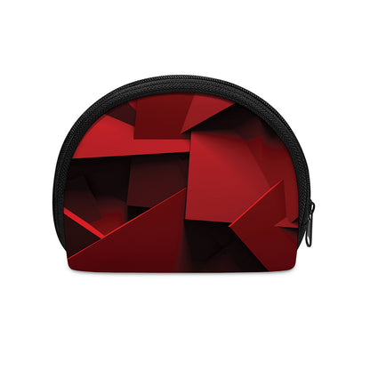 Red Geometric Print Coin Purse