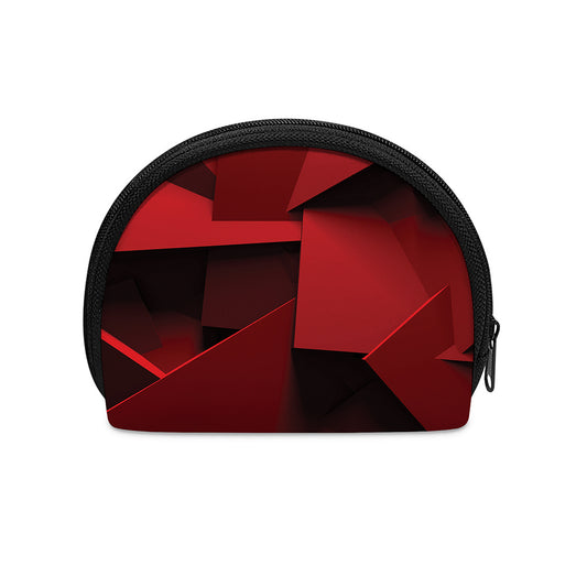 Red Geometric Print Coin Purse