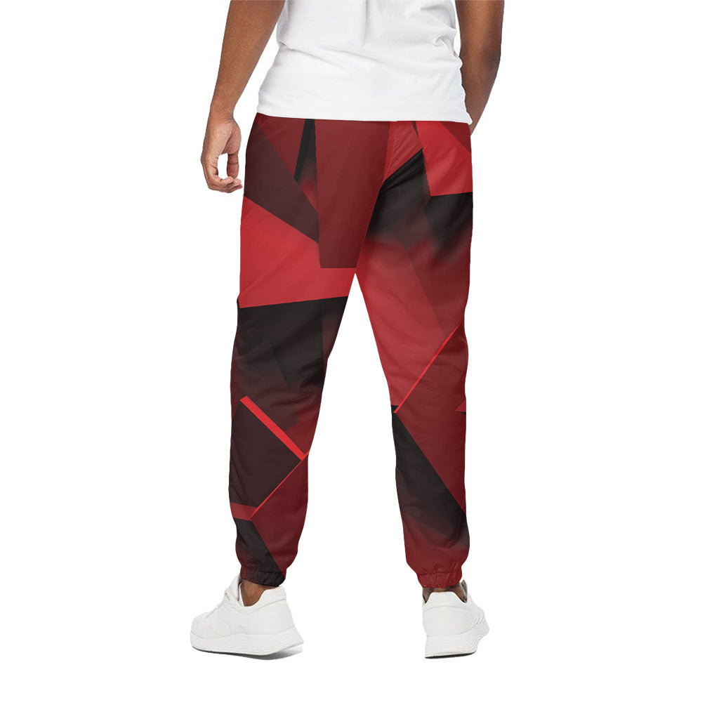 Red Geometric Print Cotton Pants