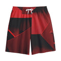 Red Geometric Print Cotton Shorts