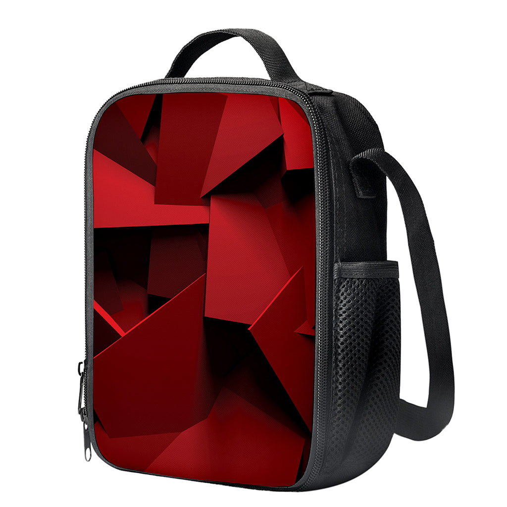 Red Geometric Print Crossbody Lunch Bag