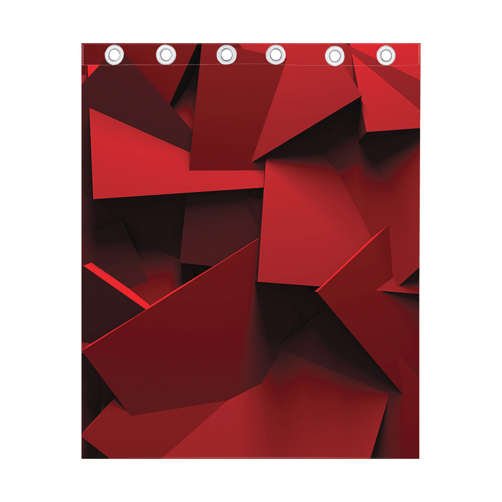 Red Geometric Print Curtain