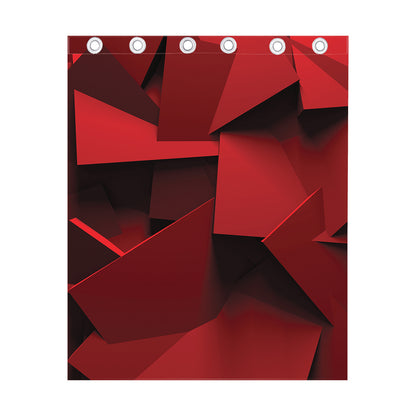 Red Geometric Print Curtain