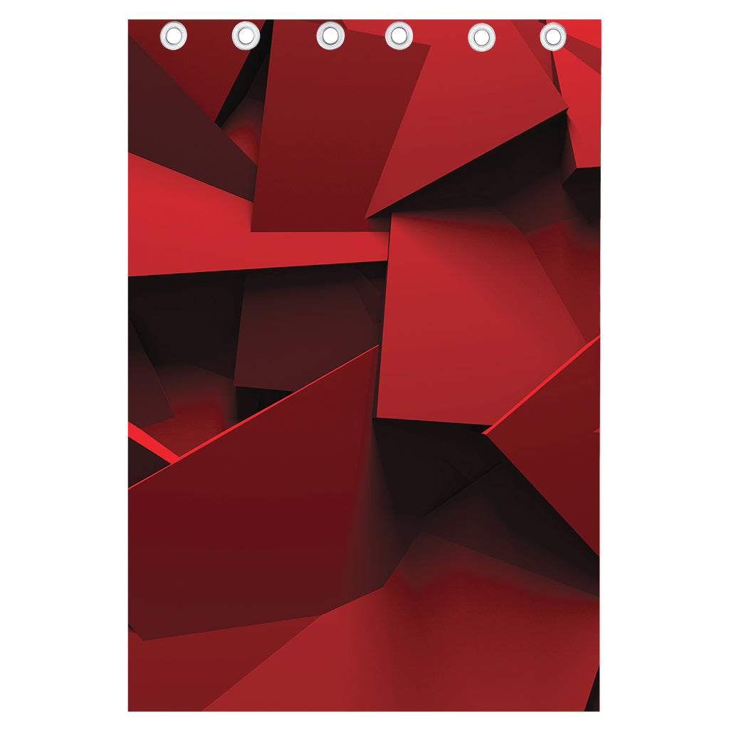 Red Geometric Print Curtain