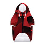 Red Geometric Print Dog Zip Up Hoodie