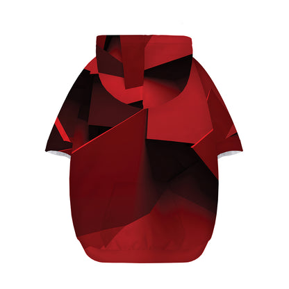 Red Geometric Print Dog Zip Up Hoodie