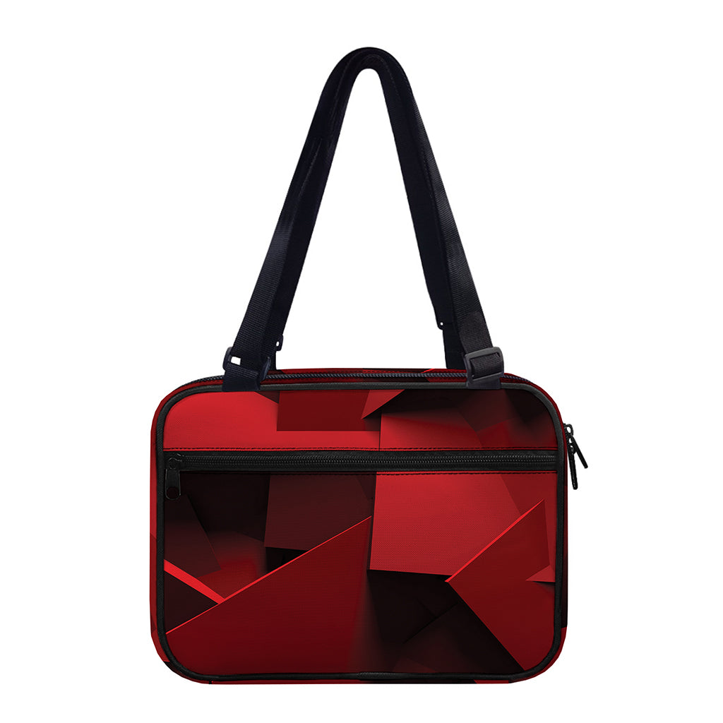 Red Geometric Print Double Strap Bible Bag