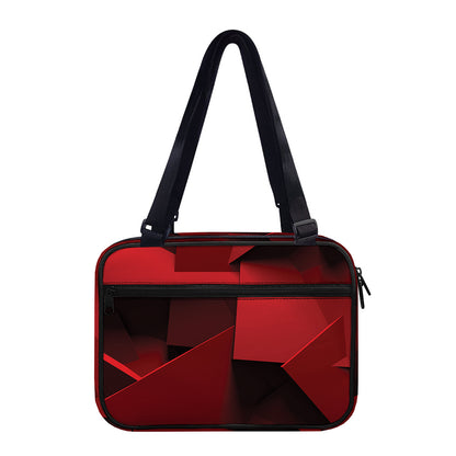 Red Geometric Print Double Strap Bible Bag