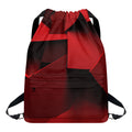 Red Geometric Print Drawstring Backpack
