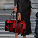 Red Geometric Print Duffle Bag