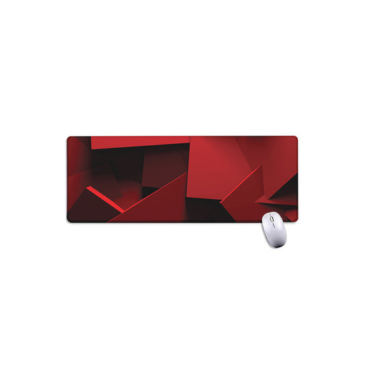 Red Geometric Print Extended Mouse Pad