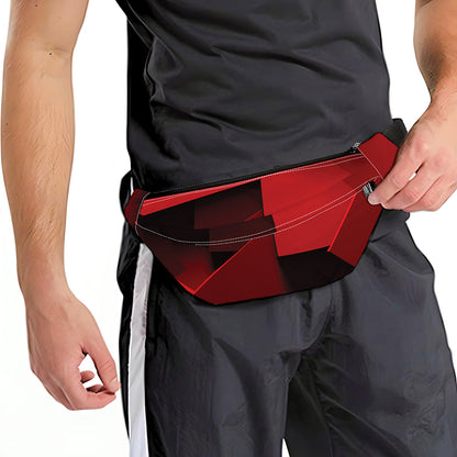 Red Geometric Print Fanny Pack
