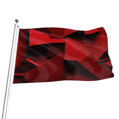 Red Geometric Print Flag