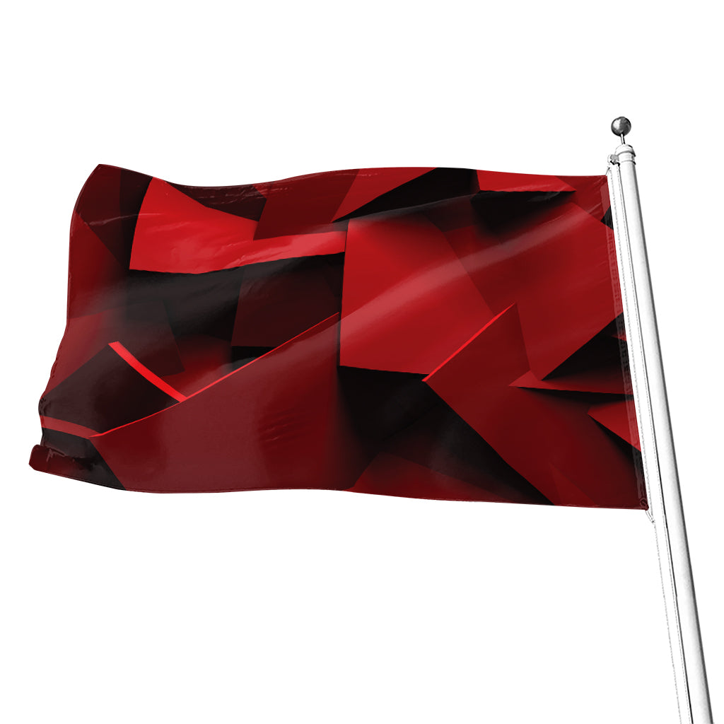 Red Geometric Print Flag
