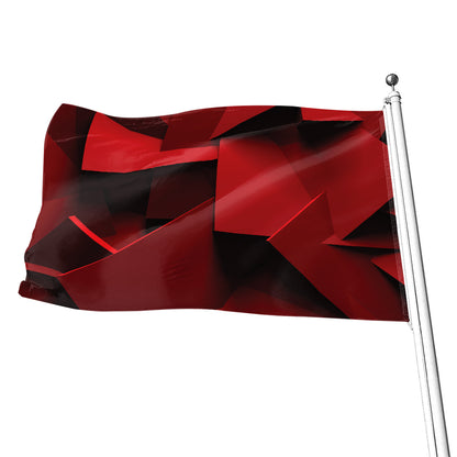 Red Geometric Print Flag