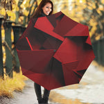 Red Geometric Print Foldable Umbrella