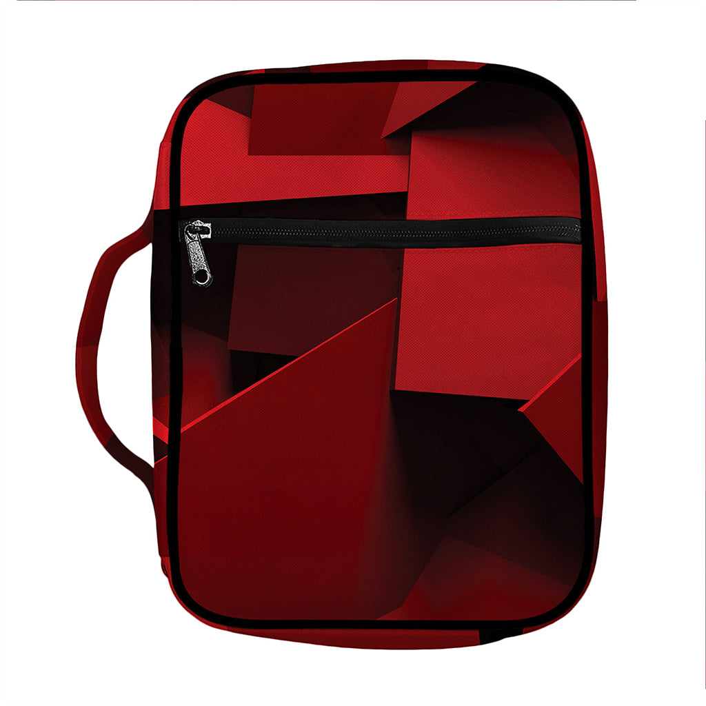 Red Geometric Print Front Pocket Bible Bag