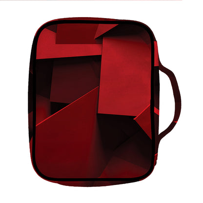 Red Geometric Print Front Pocket Bible Bag