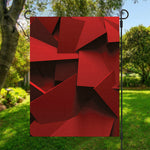 Red Geometric Print Garden Flag