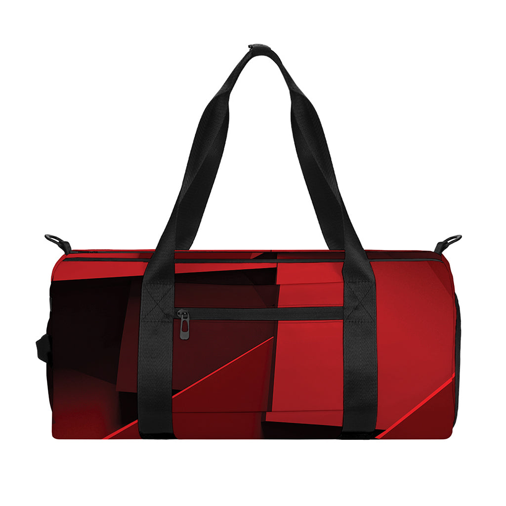Red Geometric Print Gym Bag