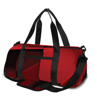 Red Geometric Print Gym Bag