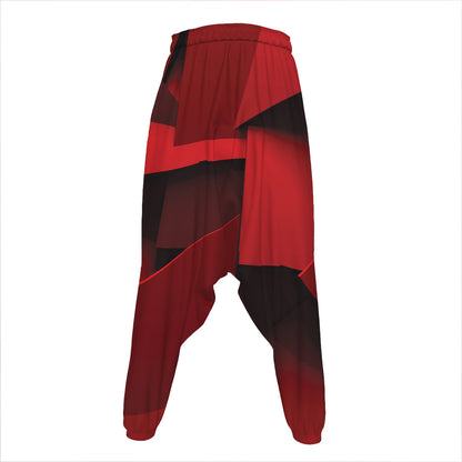 Red Geometric Print Hammer Pants