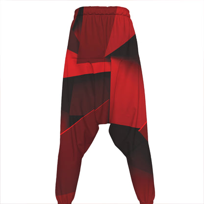 Red Geometric Print Hammer Pants