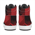 Red Geometric Print High Top Leather Sneakers