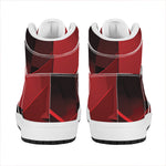 Red Geometric Print High Top Leather Sneakers