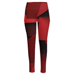 Red Geometric Print High-Waisted Pocket Leggings