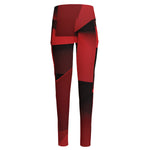 Red Geometric Print High-Waisted Pocket Leggings