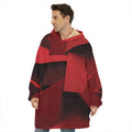 Red Geometric Print Hoodie Blanket