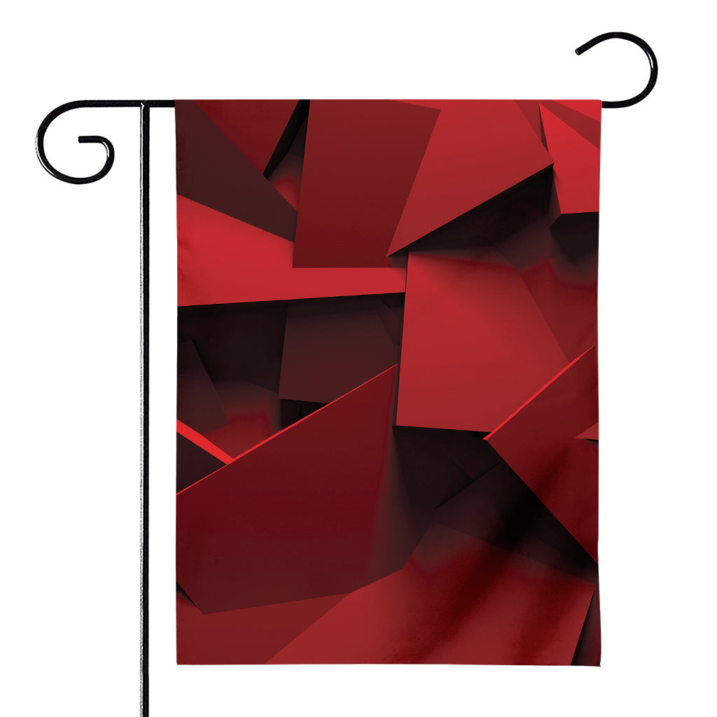 Red Geometric Print House Flag
