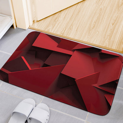 Red Geometric Print Indoor Door Mat