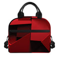 Red Geometric Print Insulated Lunch Bag