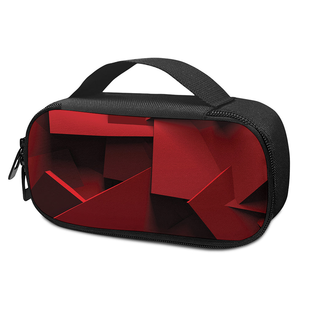 Red Geometric Print Insulin Cooler Travel Case