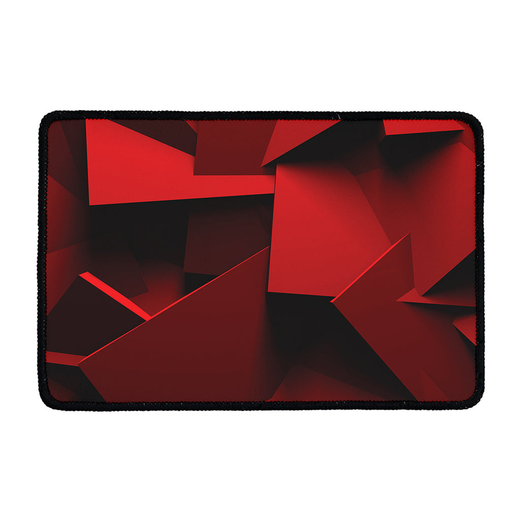 Red Geometric Print Kitchen Mat