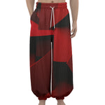 Red Geometric Print Lantern Pants